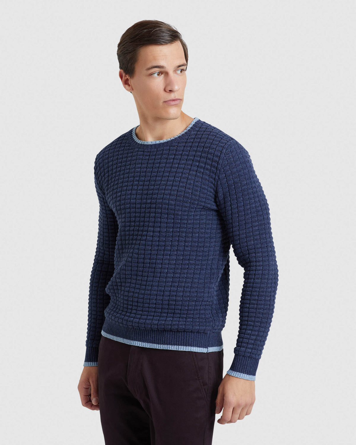 TOMMY WAFFLE CREW NECK KNIT MENS KNITWEAR