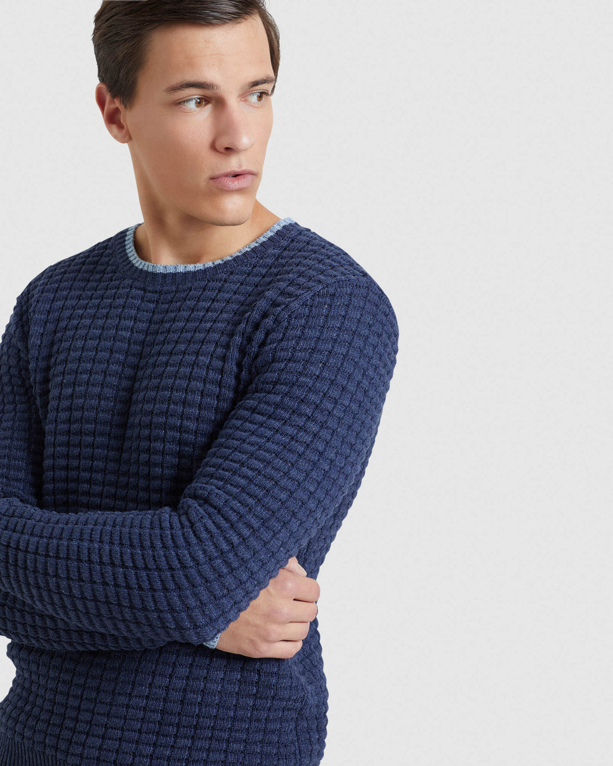 TOMMY WAFFLE CREW NECK KNIT MENS KNITWEAR