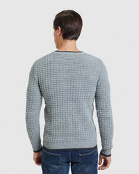 TOMMY WAFFLE CREW NECK KNIT MENS KNITWEAR