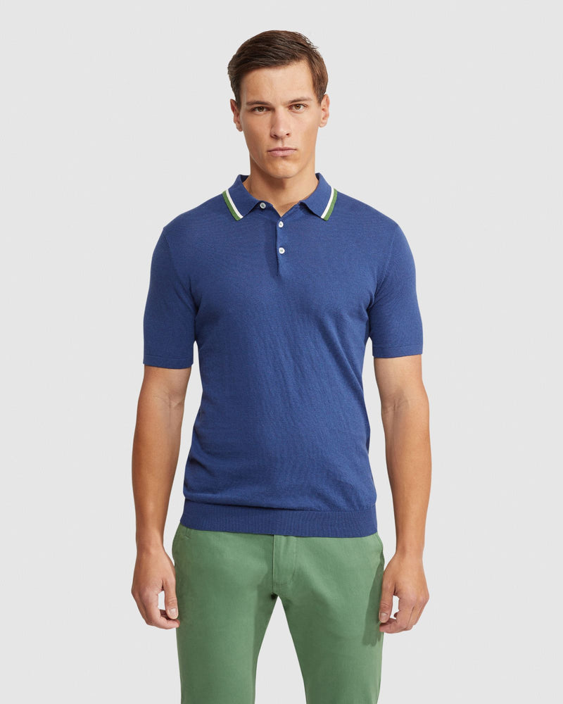 NEWTON KNITTED COTTON POLO MENS KNITS
