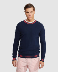 JACK TEXTURED COTTON TIPPING KNIT MENS KNITWEAR
