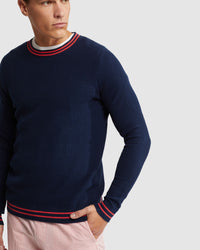 JACK TEXTURED COTTON TIPPING KNIT MENS KNITWEAR