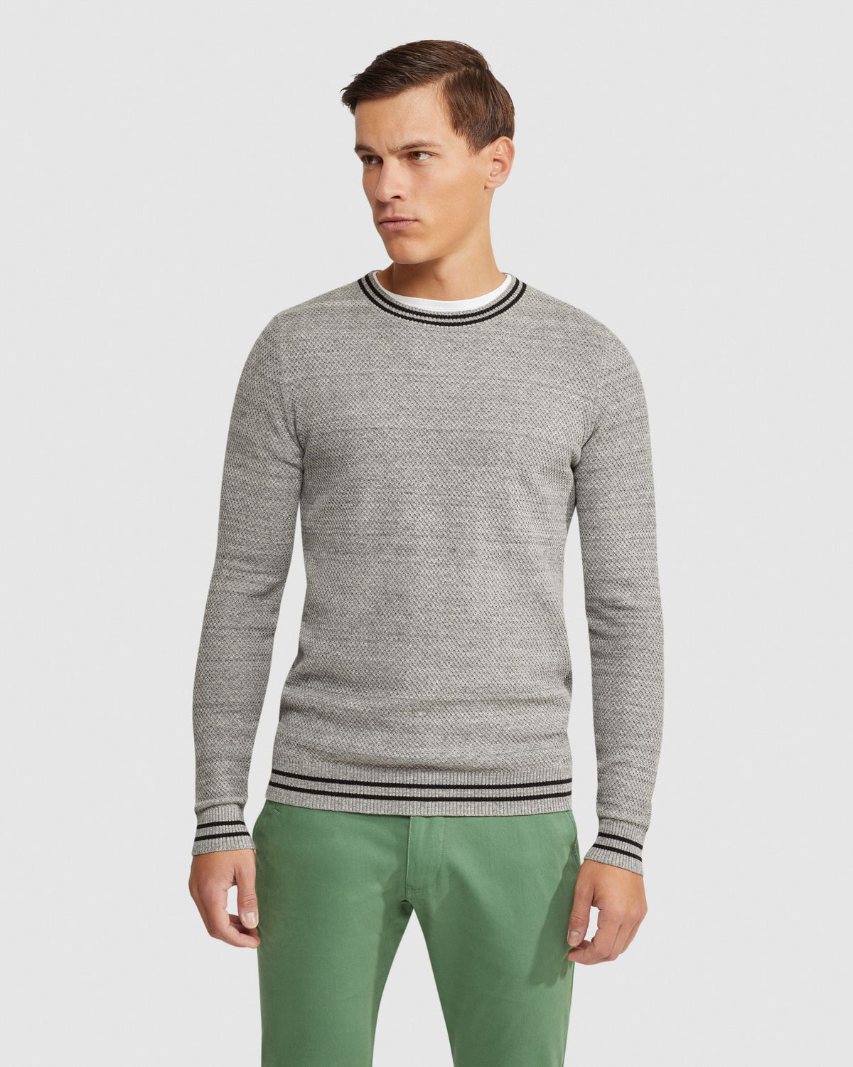 JACK TEXTURED COTTON TIPPING KNIT MENS KNITWEAR