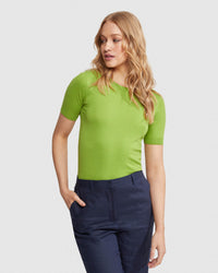 GRACE SHORT SLEEVE CASHMERE BLEND KNIT WOMENS KNITWEAR