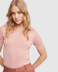 GRACE SHORT SLEEVE CASHMERE BLEND KNIT WOMENS KNITWEAR