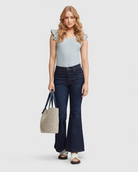 SANDY CREW NECK POINTELLE KNIT WOMENS KNITWEAR