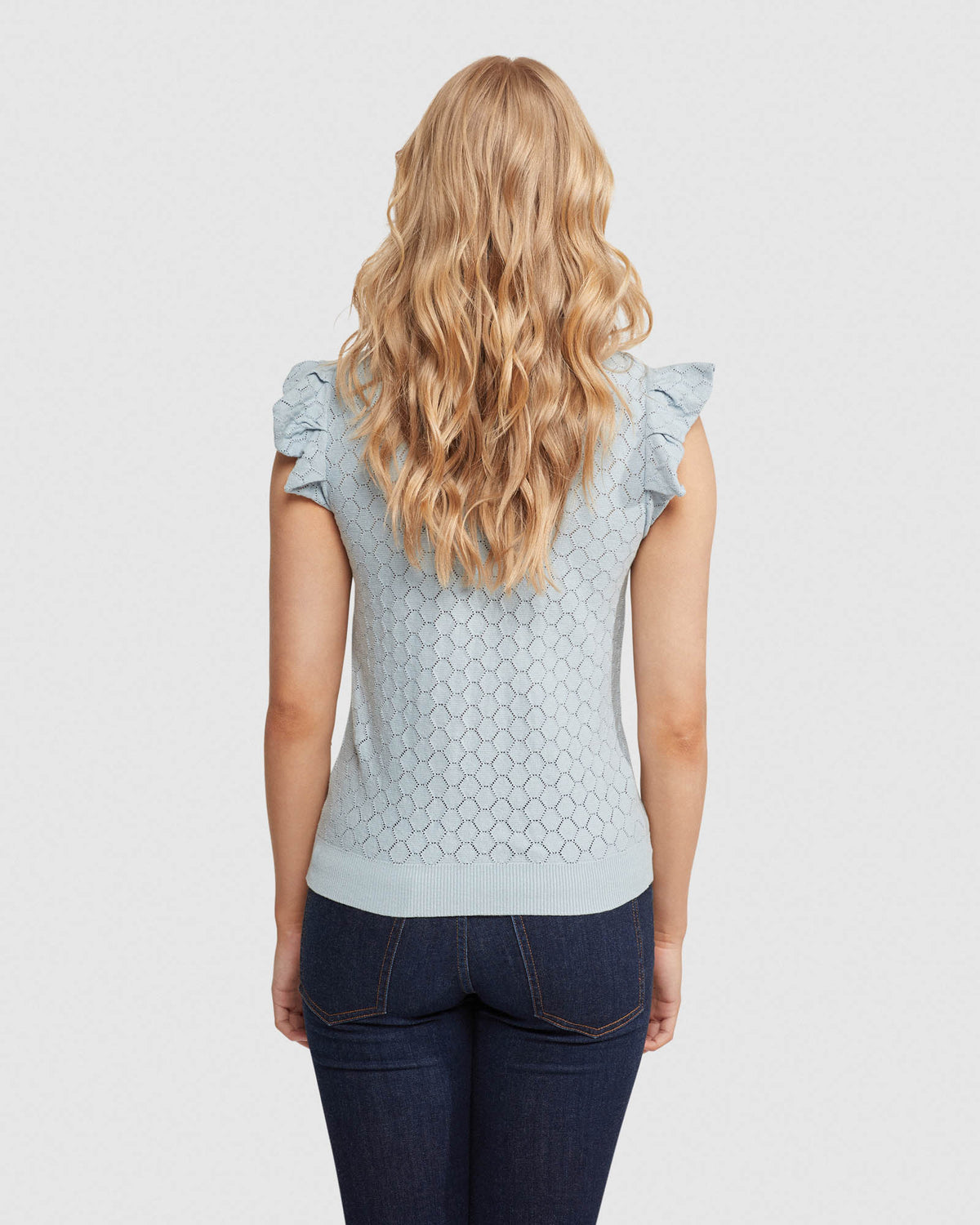 SANDY CREW NECK POINTELLE KNIT WOMENS KNITWEAR