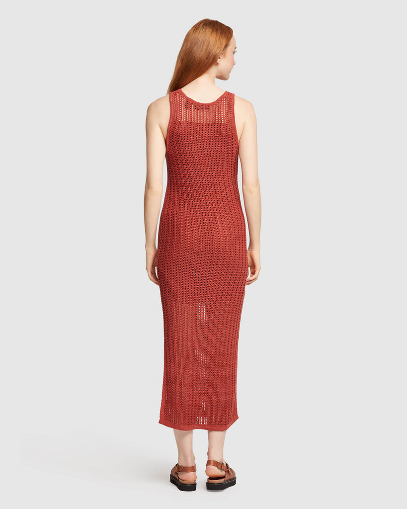Slip dress with knit cardigan main image 1