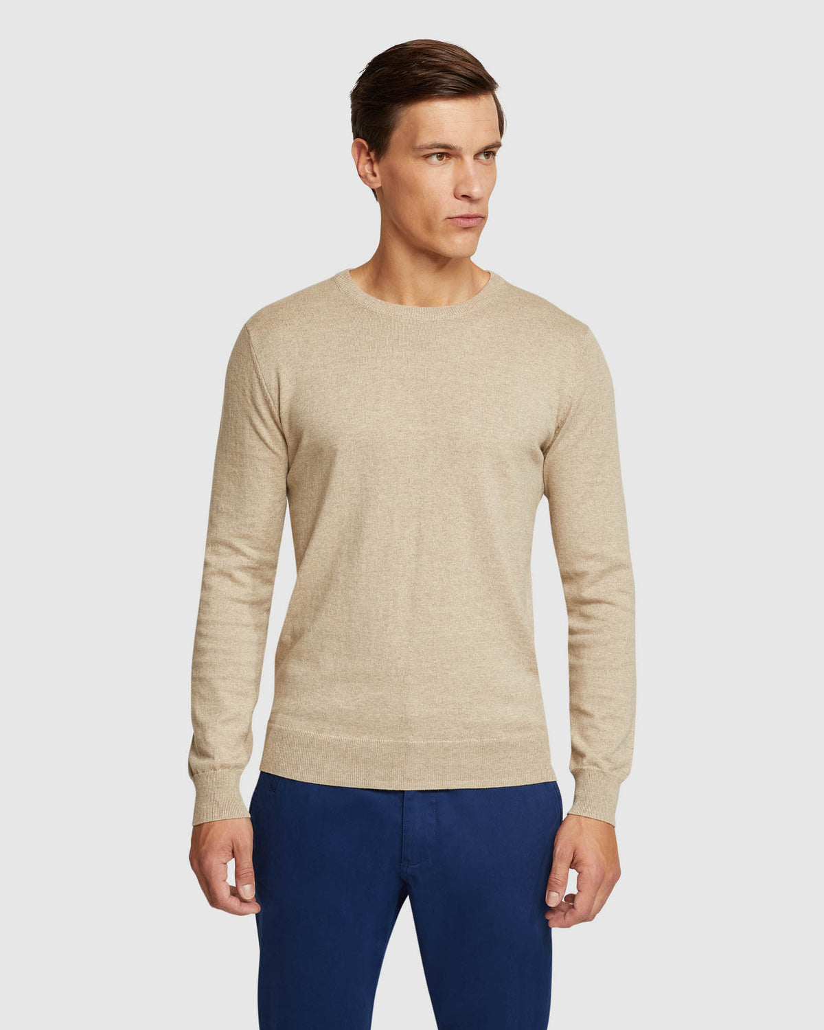 CREW NECK COTTON CASHMERE PULLOVER MENS KNITWEAR