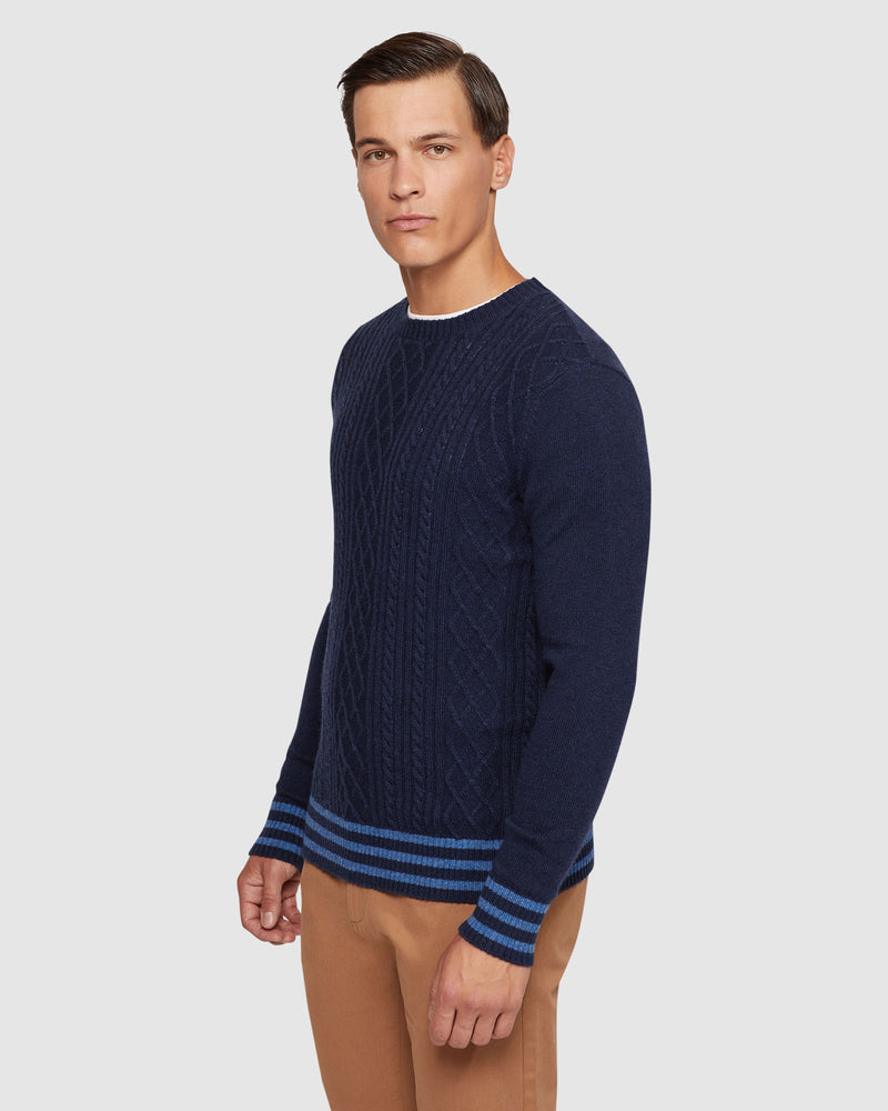 MATTEO CABLE KNIT PULLOVER MENS KNITWEAR