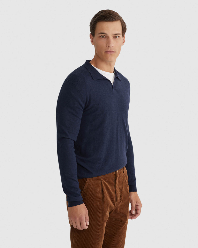 V-Neck Polo Sweater