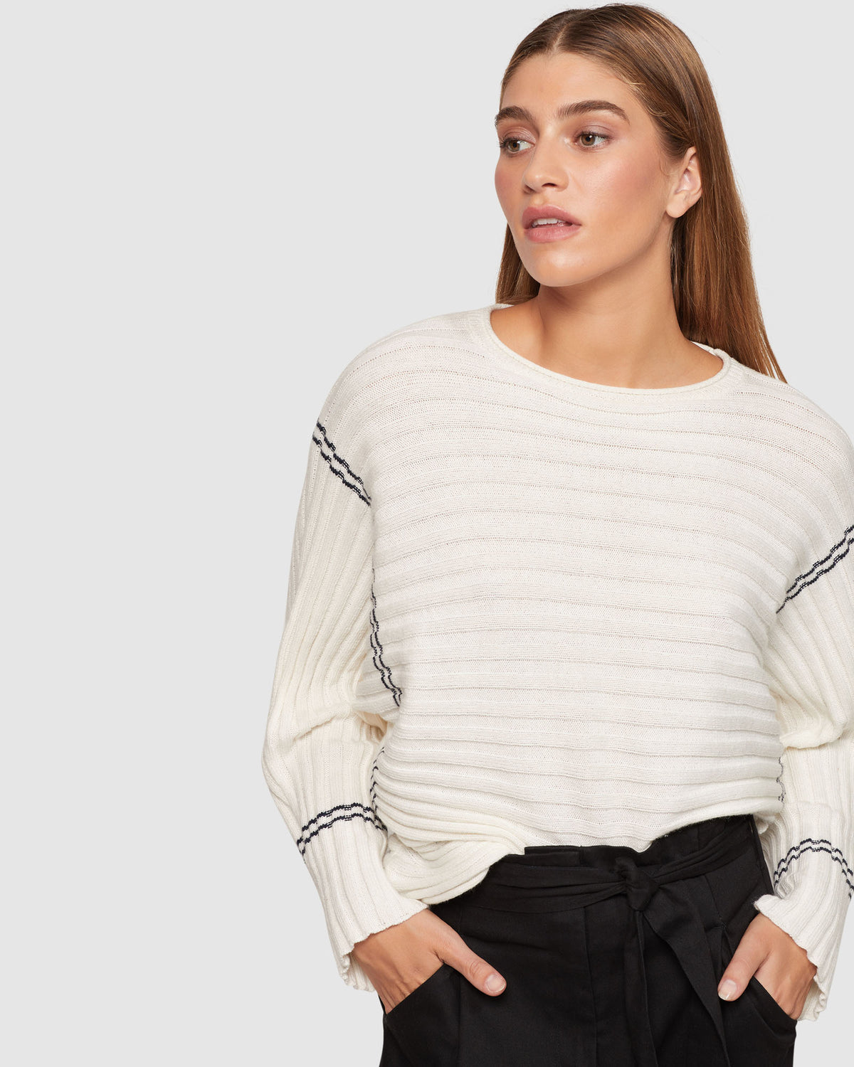 LIZZIE RIB KNITTED PULLOVER WOMENS KNITWEAR