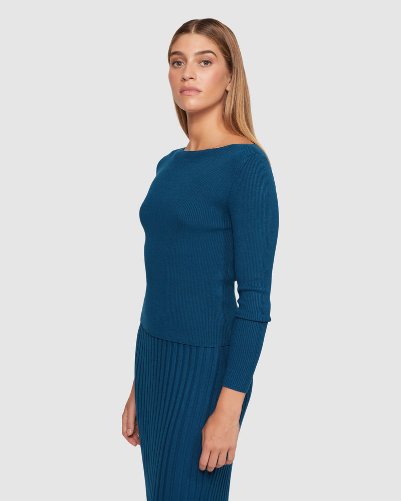 LINNY RIB TOP WOMENS KNITWEAR