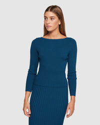 LINNY RIB TOP WOMENS KNITWEAR