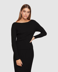 LINNY RIB TOP WOMENS KNITWEAR