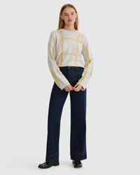 PEGGY GRAPHIC CREW NECK KNIT TOP WOMENS KNITWEAR