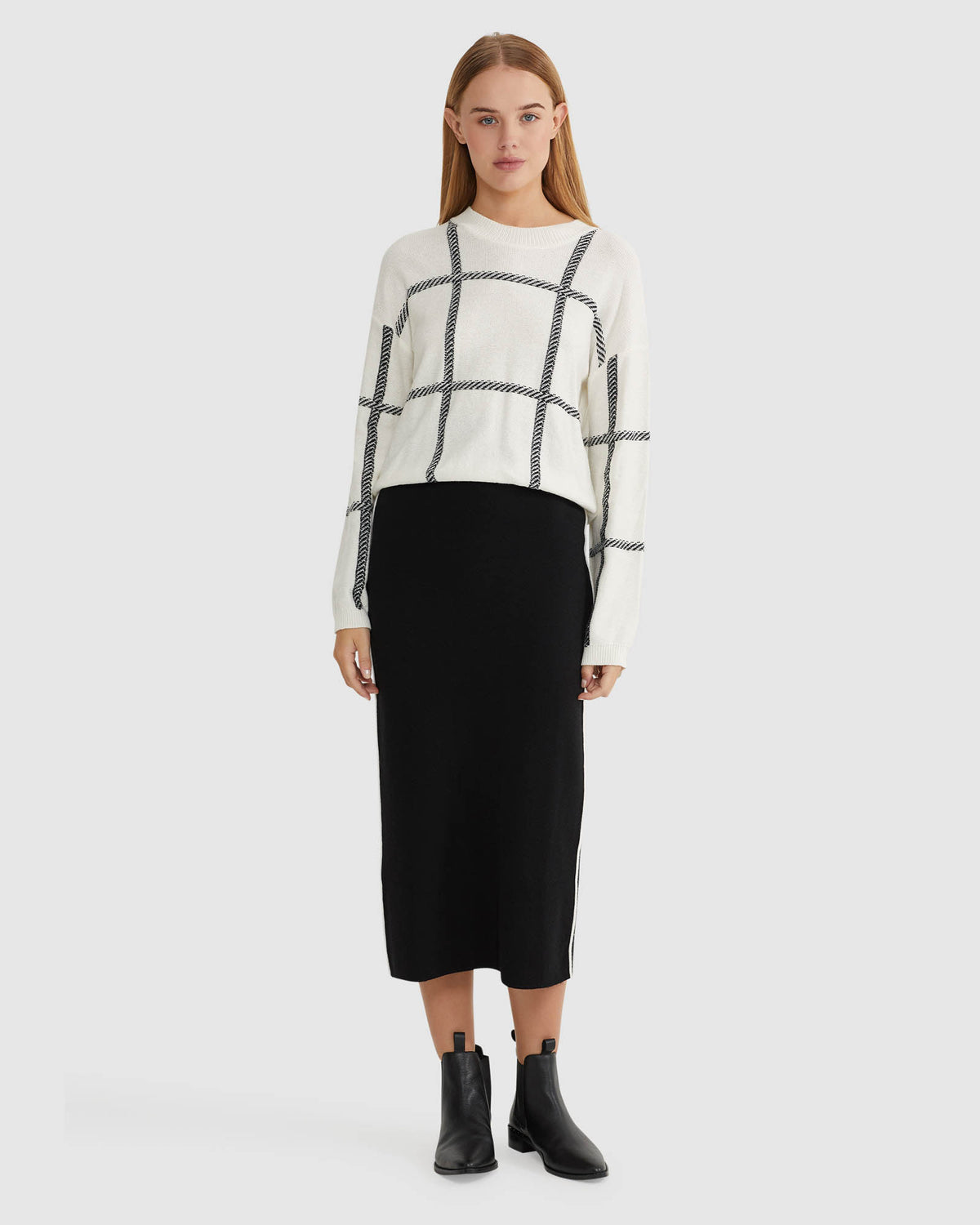 PEGGY GRAPHIC CREW NECK KNIT TOP WOMENS KNITWEAR