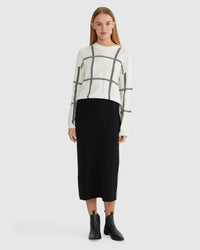 PEGGY GRAPHIC CREW NECK KNIT TOP WOMENS KNITWEAR