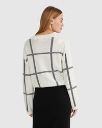 PEGGY GRAPHIC CREW NECK KNIT TOP WOMENS KNITWEAR