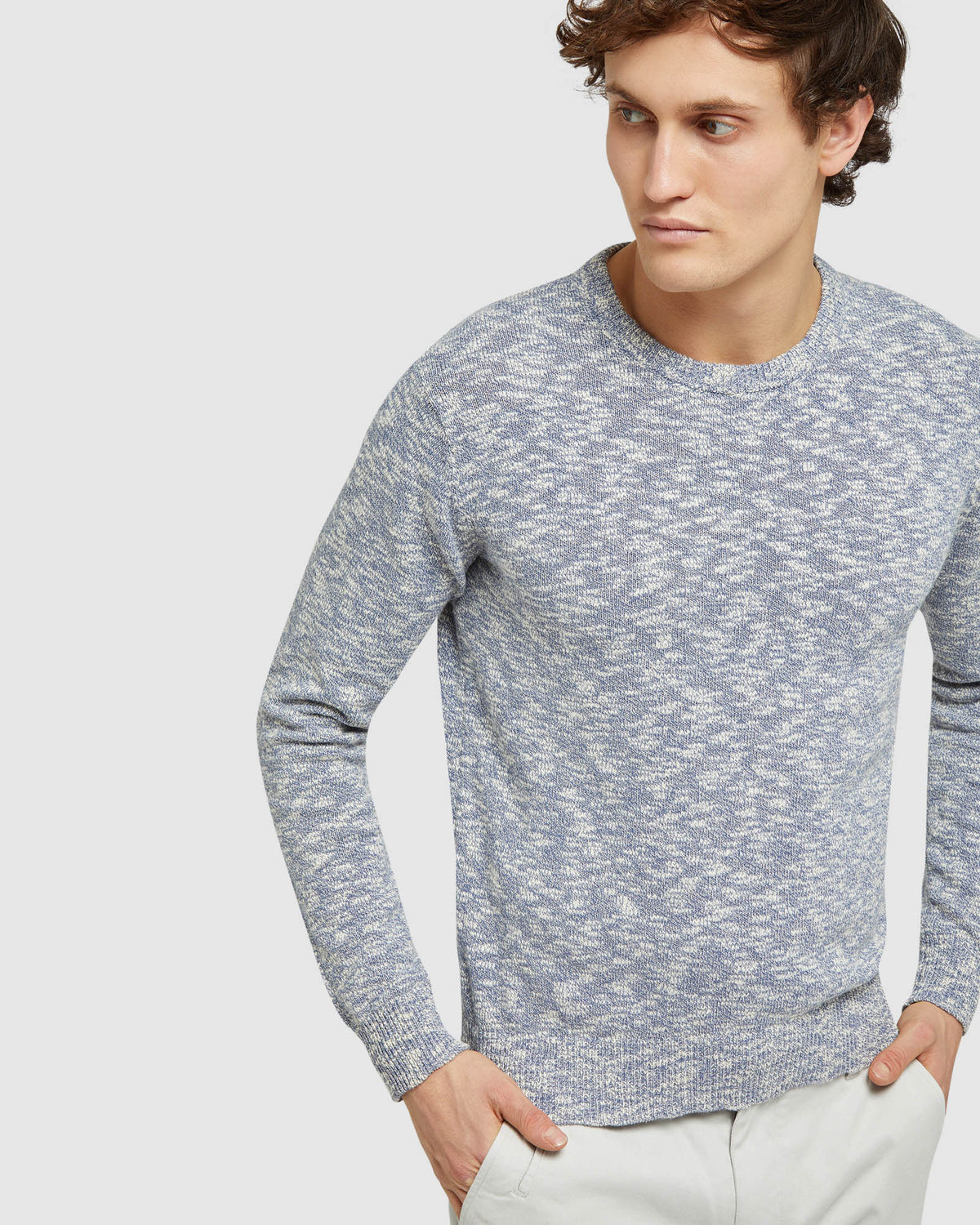JEFF CREW NECK KNIT SKY