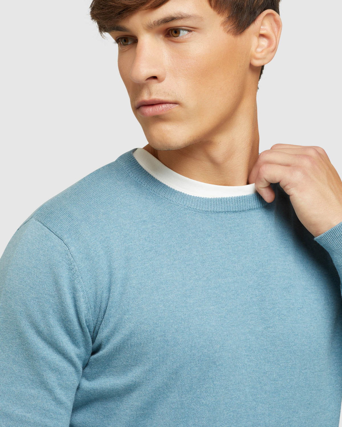 CREW NECK COTTON CASHMERE PULLOVER