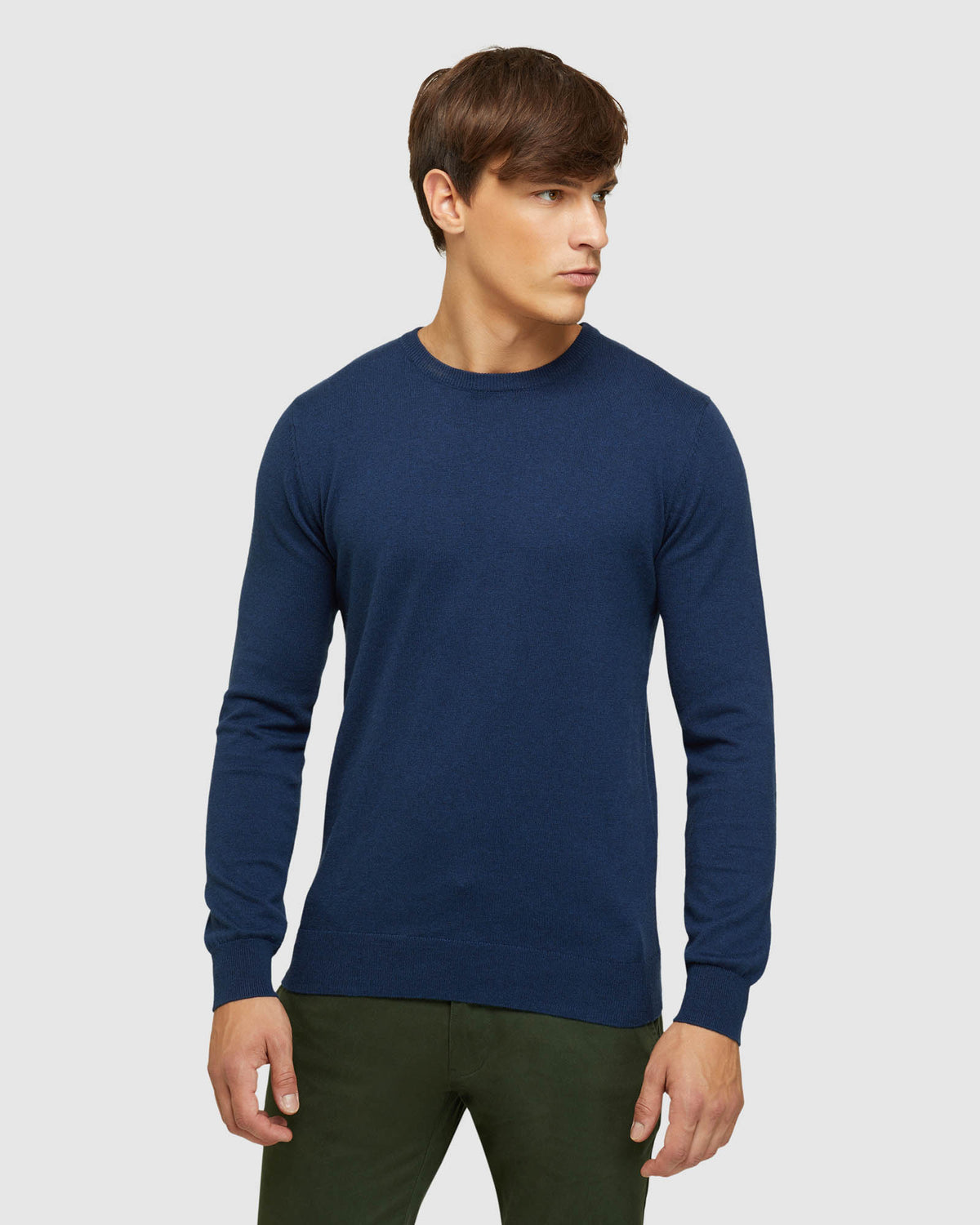 CREW NECK COTTON CASHMERE PULLOVER