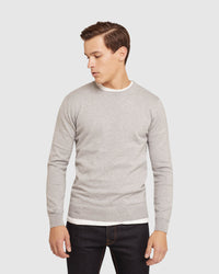 CREW NECK COTTON CASHMERE PULLOVER