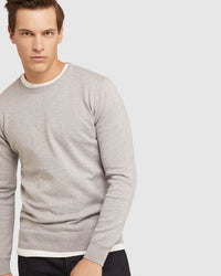 CREW NECK COTTON CASHMERE PULLOVER