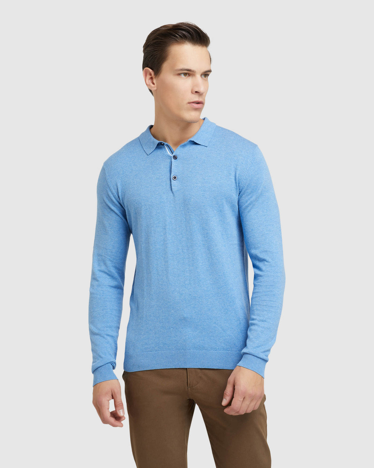 REISS LONG SLEEVE KNITTED POLO