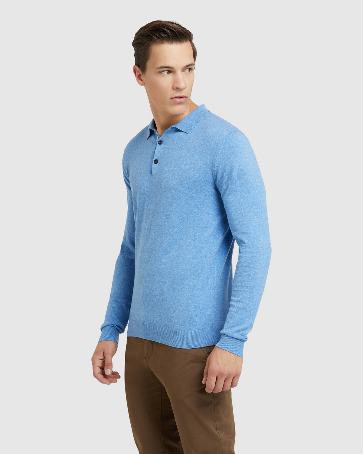 REISS LONG SLEEVE KNITTED POLO