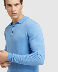 REISS LONG SLEEVE KNITTED POLO