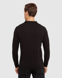 REISS LONG SLEEVE KNITTED POLO