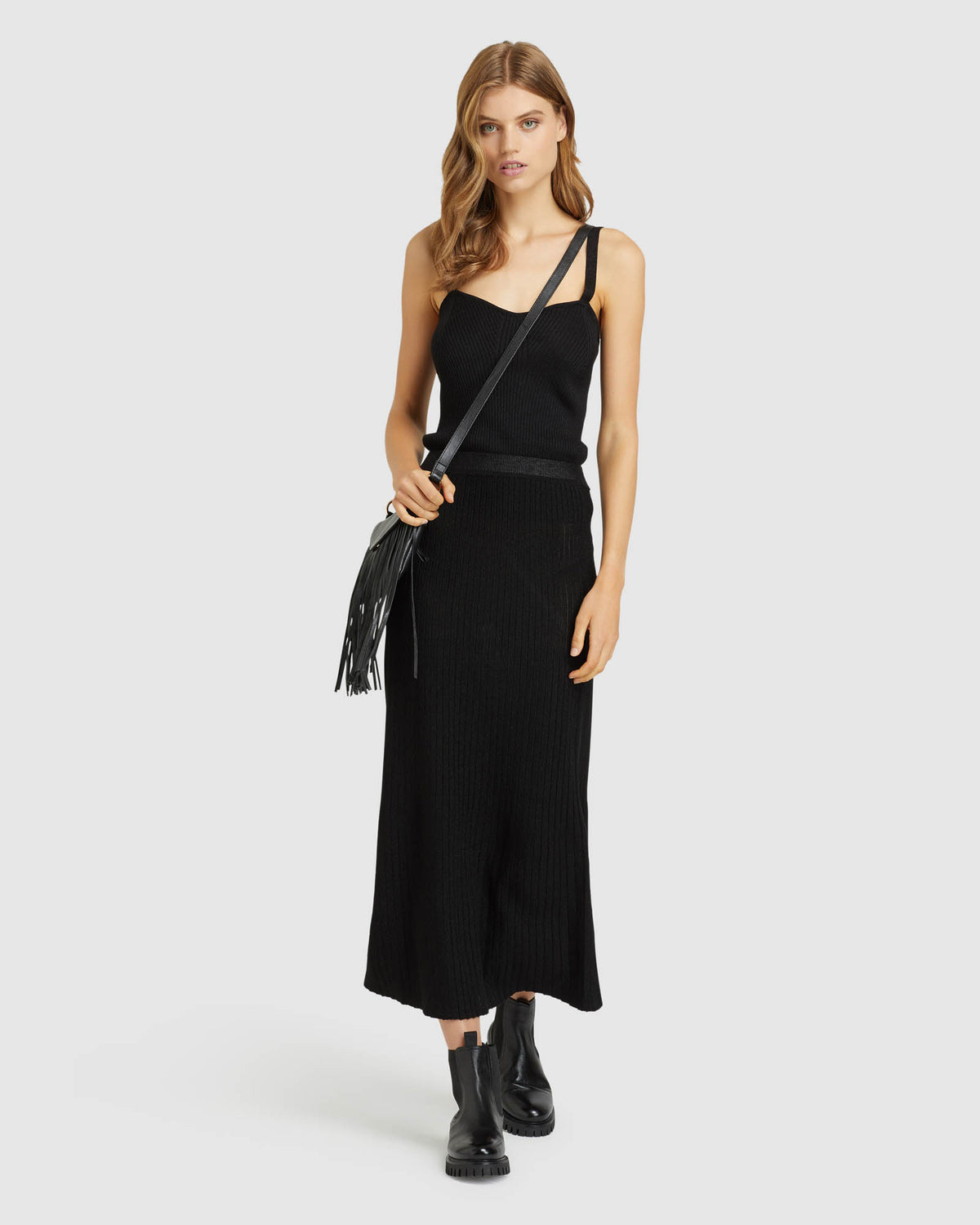 ESTELLE KNITTED LUREX SKIRT