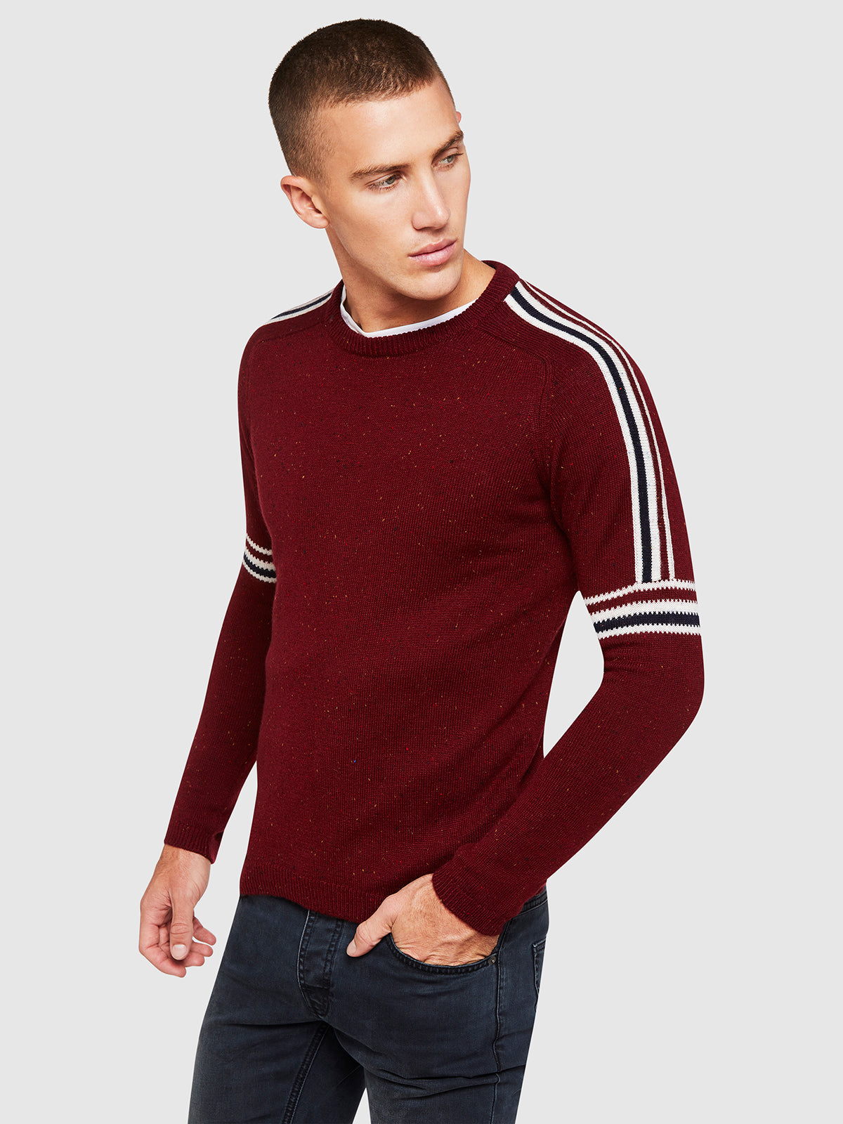 PERCY CREW NECK KNIT RED