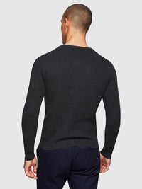 ADRIAN TEXTURED TIPPING V-NECK KNIT