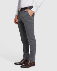 BYRON ITALIAN WOOL STRIPED TROUSERS GREY STRIPE
