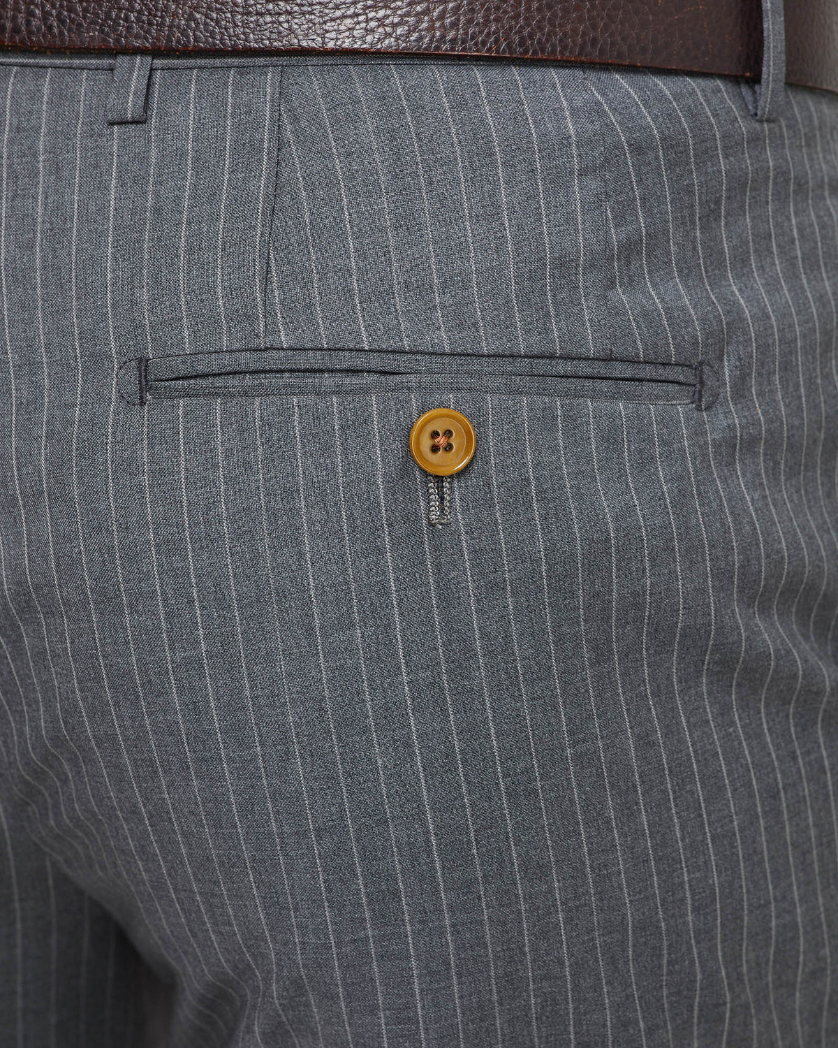 BYRON ITALIAN WOOL STRIPED TROUSERS GREY STRIPE
