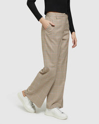 LAUREN STRETCH ECO CHECKED PANTS WOMENS PANTS