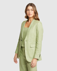 LOLA LINEN JACKET WOMENS SUITS JKTS COATS