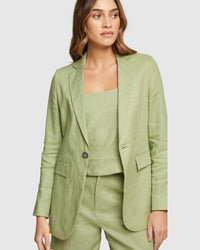 LOLA LINEN JACKET WOMENS SUITS JKTS COATS