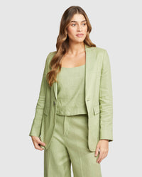 LOLA LINEN JACKET WOMENS SUITS JKTS COATS