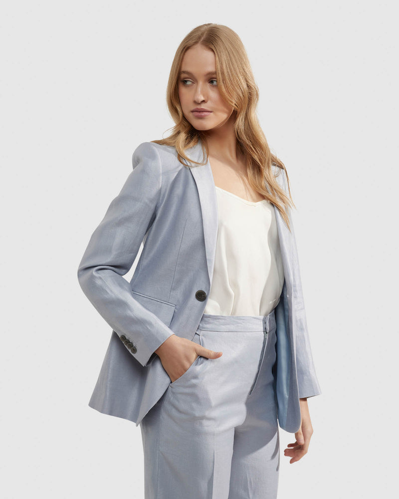 LOLA LINEN TWILL JACKET WOMENS SUITS JKTS COATS