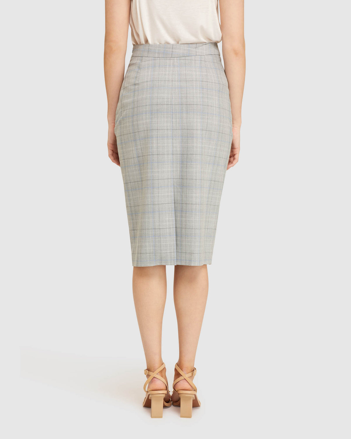 PEGGY ECO CHECK SUIT SKIRT