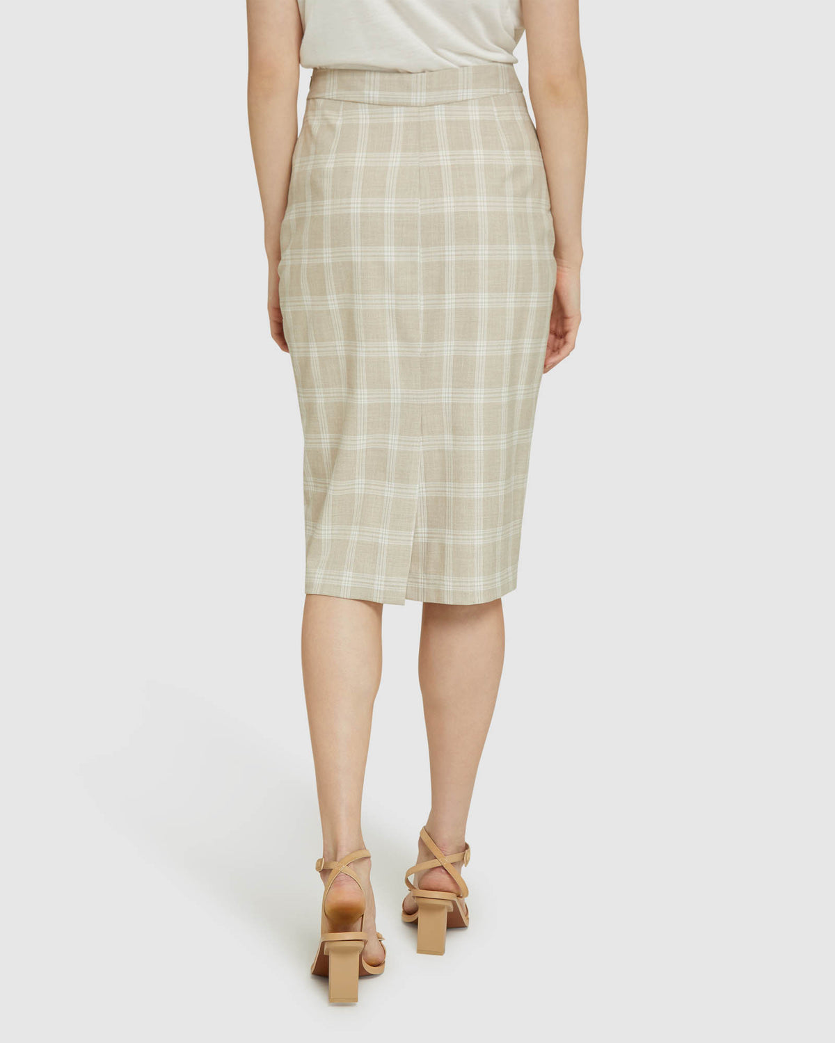 PEGGY CHECK SUIT SKIRT SAND