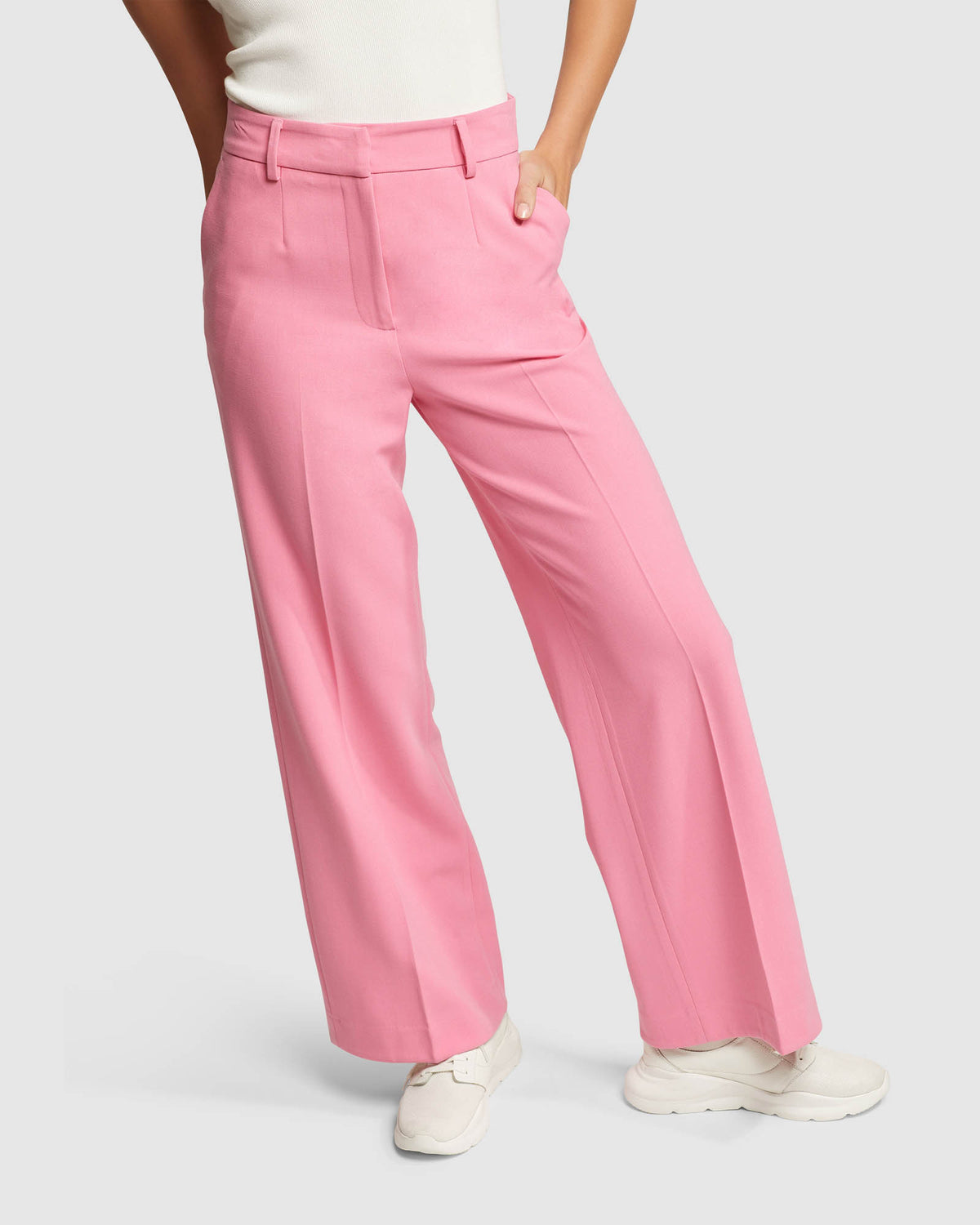 Pink wide leg pants