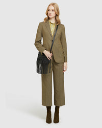 PETRA PATCH POCKET ECO CHECK BLAZER OLIVE