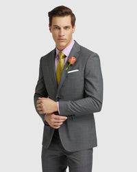 BYRON WOOL SUIT JACKET CHARCOAL