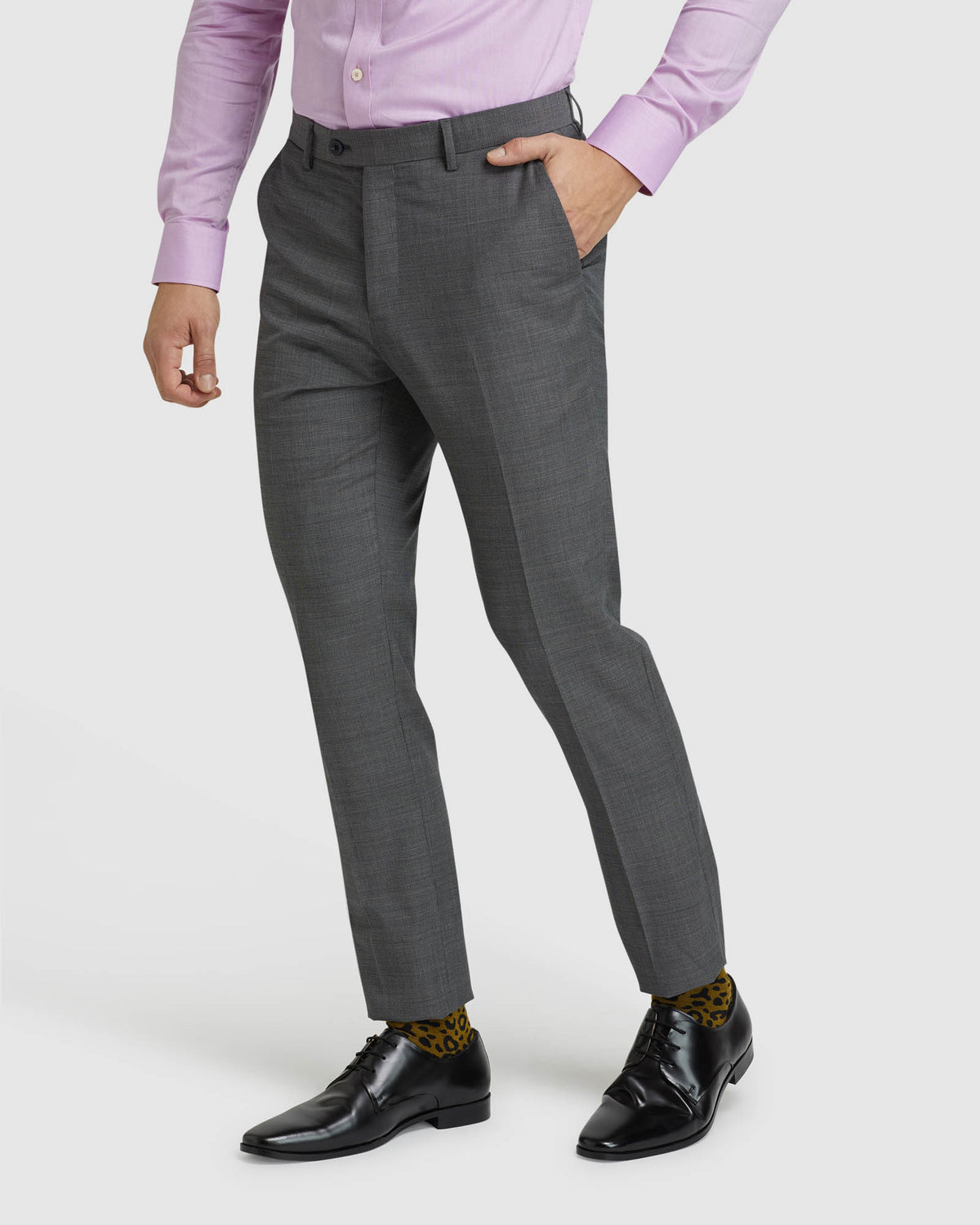 BYRON WOOL SUIT TROUSERS CHARCOAL
