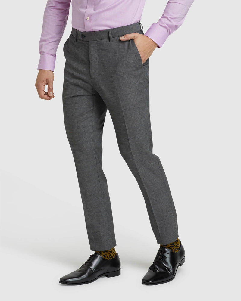 BYRON WOOL SUIT TROUSERS CHARCOAL
