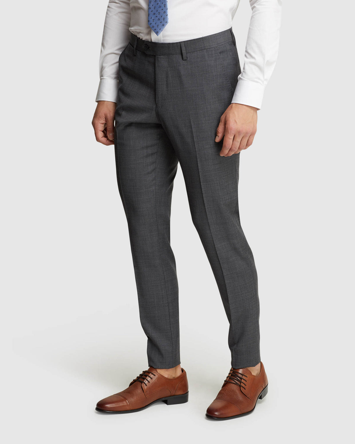 BYRON WOOL STRETCH SUIT TROUSERS GREY